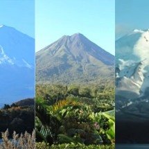 Lugares onde habitantes costumam conviver com vulcões - Montagem Flipar