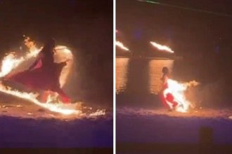 Roupa de dançarina pegou fogo em apresentação  -  (crédito: Reprodução / redes)