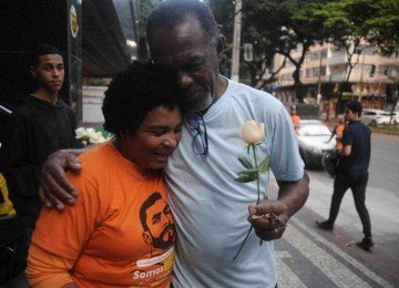 Manifestação buscou reacender o caso de Laudemir na mídia.  -  (crédito: Alexandre Guzanshe/EM/D.A Press)