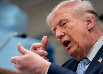 Donald Trump é ícone da prepotência e do gozo perverso sobre o mundo. Ele semeia o ódio -  (crédito: Kent Nishimura/AFP)