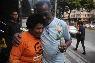 Manifestação buscou reacender o caso de Laudemir na mídia.  -  (crédito: Alexandre Guzanshe/EM/D.A Press)