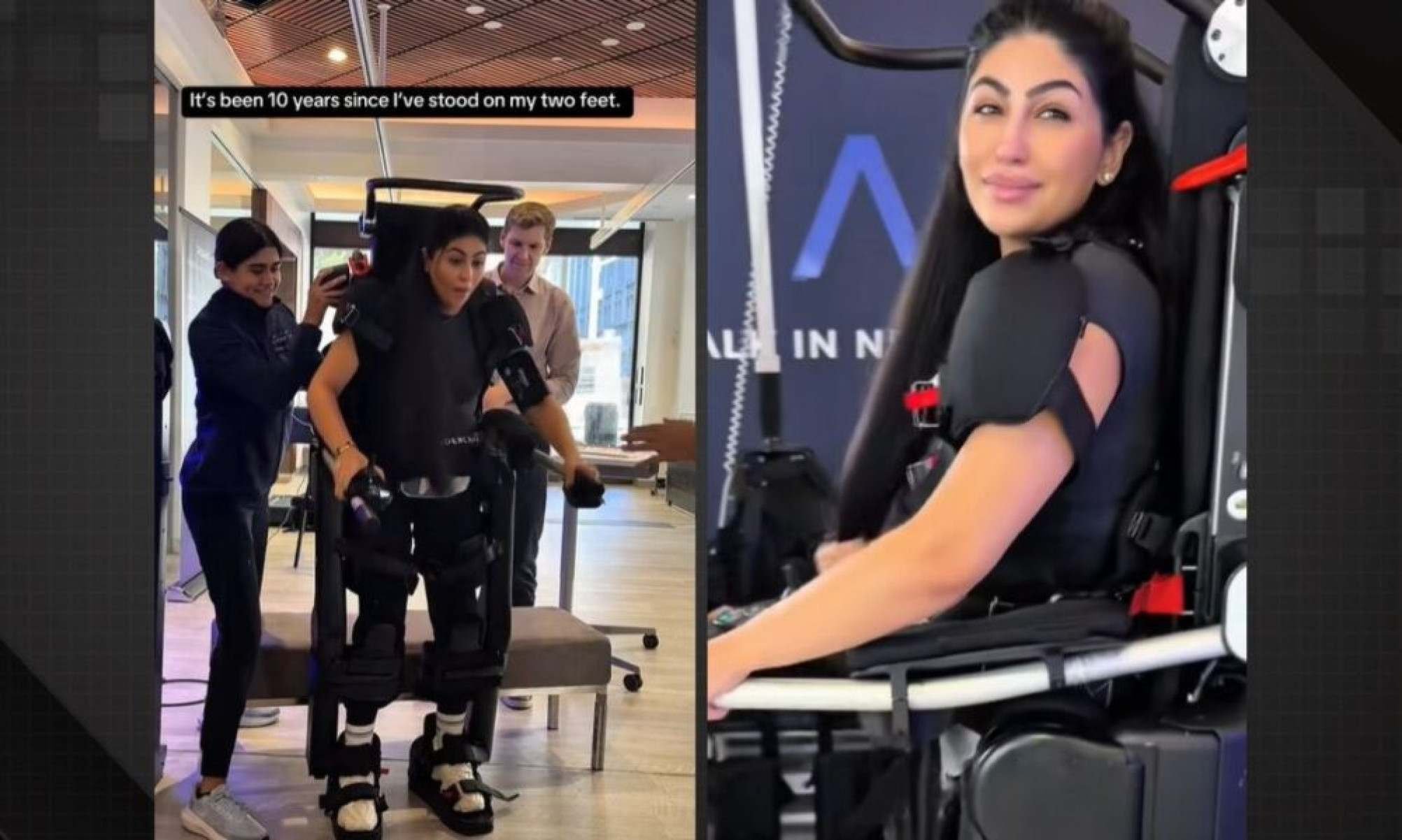 'Me senti viva': 10 anos após acidente, paraplégica volta a dar os primeiros passos; vídeo -  (crédito: Tupi)