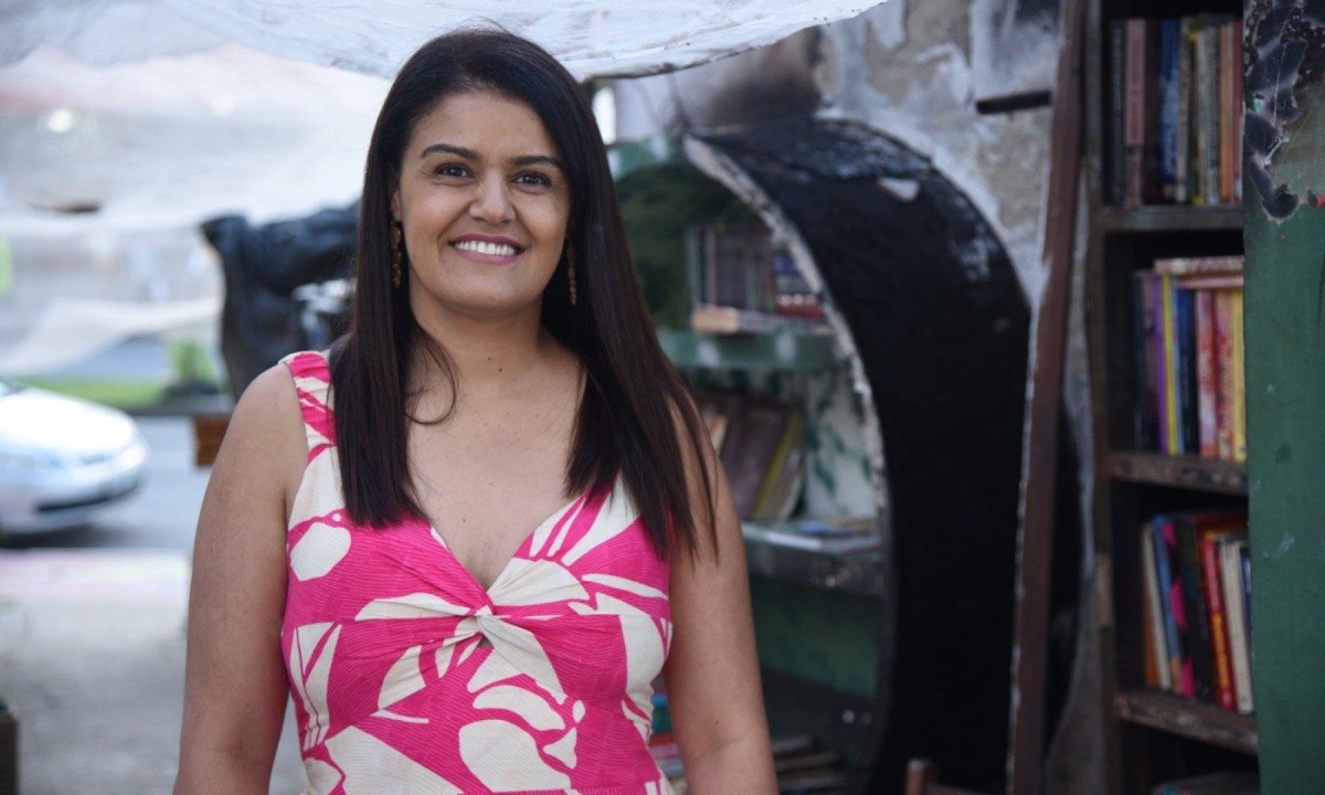 Monia Souza Aguiar, da Biblioteca Céu Aberto, fez doações para a Casa do Saber-Gladyston Rodrigues/EM/D.A Press