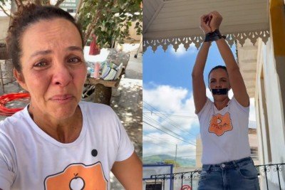 Empresária apareceu chorando ao relatar o ocorrido -  (crédito: Reprodução/Instagram)