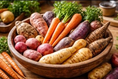 Presentes em diversas dietas, tubérculos e raízes são alimentos nutritivos que fornecem energia gradual e ajudam na saciedade. Ricos em fibras e vitaminas, contribuem para o bom funcionamento do organismo.
 - 