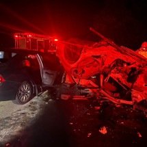 Colisão frontal mata motorista e cachorro em MG; veja - Corpo de Bombeiros/Reprodução