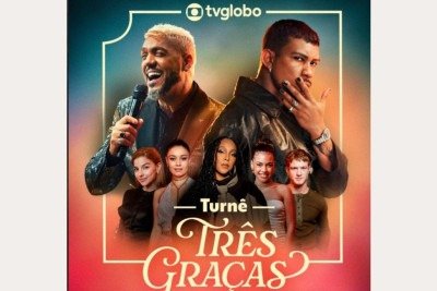 Belo, Xam&atilde; e o elenco da "Turn&ecirc; Tr&ecirc;s Gra&ccedil;as" da TV Globo, que celebra a novela com shows e a cultura da periferia. -  (crédito: Divulga&ccedil;&atilde;o)