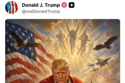 Trump se ilustra como Jesus Cristo em montagem postada nas redes -  (crédito: Reprodução / Truth Social)