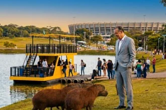 Se JK estivesse vivo em 2026, ele certamente estaria de novo à beira da lagoa -  (crédito: Imagem gerada por IA)