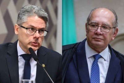 Senador Alessandro Vieira (MDB-SE) e Gilmar Mendes, ministro do STF -  (crédito: Saulo Cruz/Agência Senado e Sergio Lima / AFP)