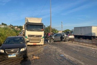 Acidente no Anel Rodoviário de BH envolveu cinco veículos -  (crédito: Wellington Barbosa/EM/DA Press)