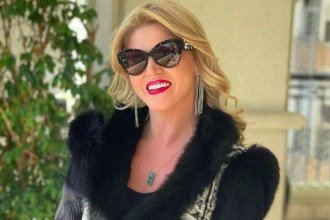 Val Marchiori, de roupa preta e óculos escuros -  (crédito: Reprodução/Instagram)