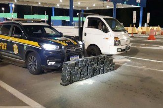 O condutor foi preso em flagrante em uma praça de pedágio em Barbacena (MG) -  (crédito: PRF/Reprodução)