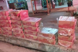  A PM conseguiu recuperar 27 caixas das 56 que foram roubadas -  (crédito: Reprodução/PMMG)