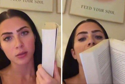 Jade Picon se assustou com tamanho de livro -  (crédito: Redes Sociais)