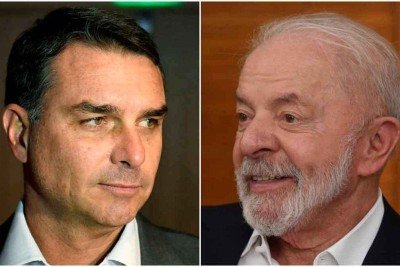 Flávio Bolsonaro e Lula dividem a preferência e a rejeição do eleitorado -  (crédito: Fotos: Daniel Ramalho/AFP e Gladyston Rodrigues/EM/D.A Press)