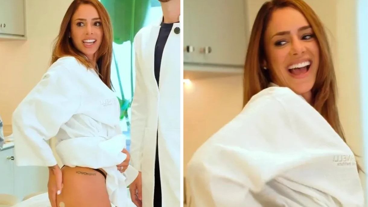 Bruna Biancardi em cl&iacute;nica est&eacute;tica, onde realizou o procedimento nos gl&uacute;teos para firmeza e contorno, conforme detalhado na reportagem. -  (crédito: Redes sociais)