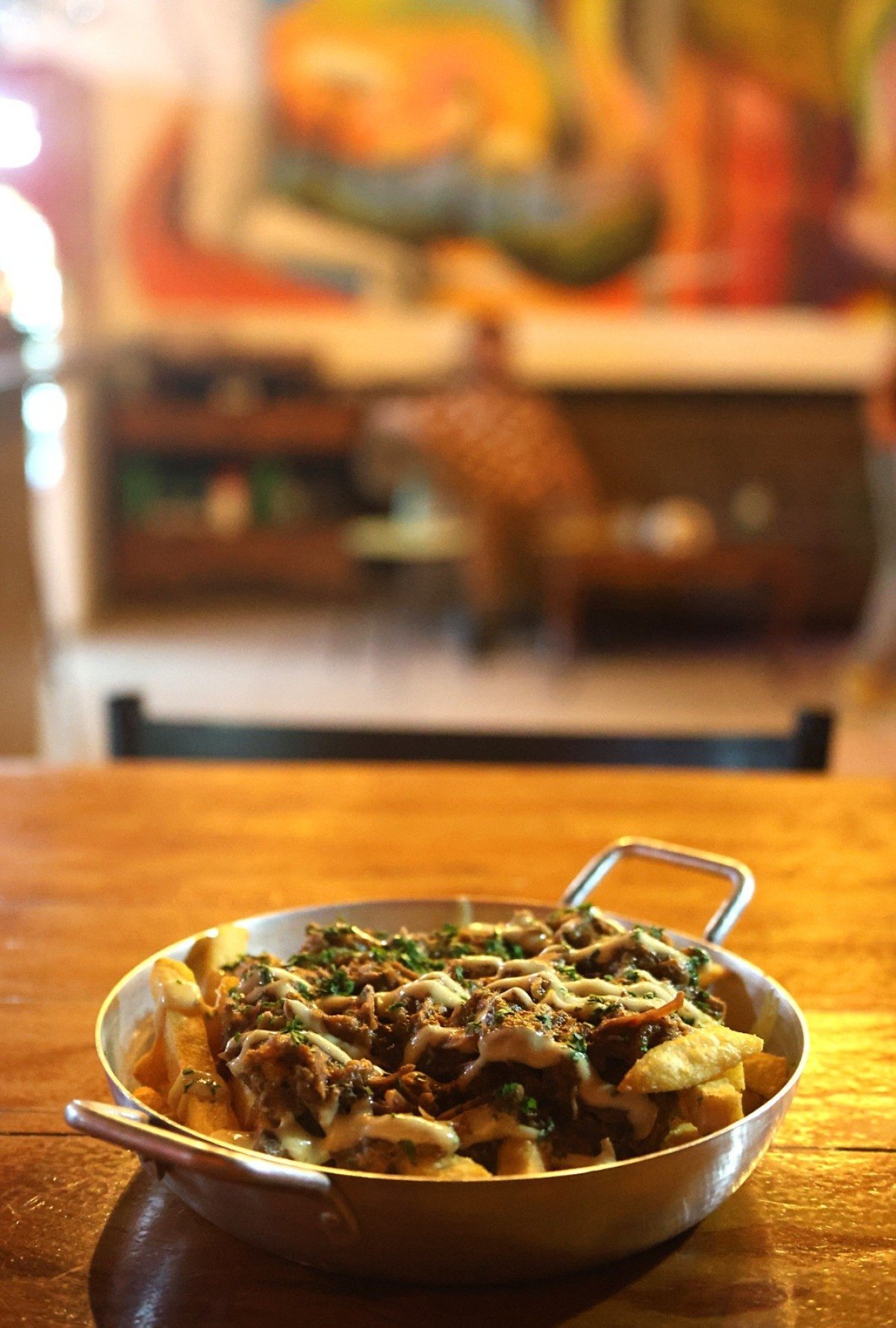 Batata frita com cupim desfiado do bar Baixaria