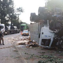 Carreta cai do Anel Rodoviário e deixa dois feridos; veja fotos - Marcos Vieira/EM/D.A.Press
