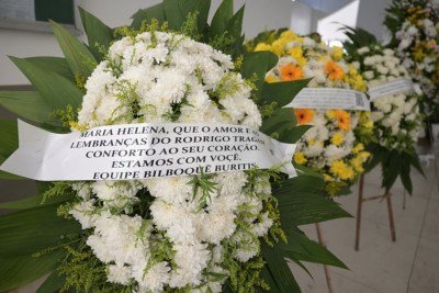 Velório de Rodrigo Lapa, cinegrafista da Band Minas que morreu em acidente na BR-381 -  (crédito: Leandro Couri/EM/D.A Press)