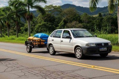 Seguir as normas do Contran é crucial para transportar cargas com carretinha, evitar multas e garantir segurança. -  (crédito: Estado de Minas/ Imagem gerada por IA)