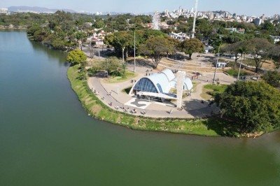 Vista aérea da igreja São Francisco de Assis  -  (crédito: @estev4m/Esp. EM/D.A Press)