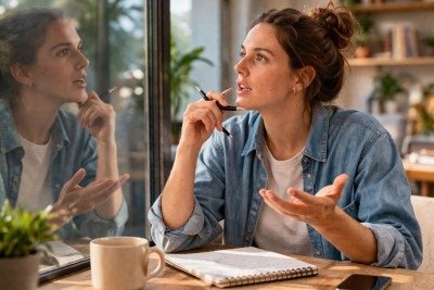 Falar sozinho ainda carrega certo estigma, mas a psicologia mostra que o hábito é mais comum e útil do que parece. Longe de indicar algo negativo, pode ajudar a organizar pensamentos, esclarecer ideias e lidar com decisões. Em muitos casos, verbalizar o que se passa na mente melhora o raciocínio e o foco. Esse comportamento aparece em diferentes situações do cotidiano. Por isso, especialistas vêm revendo a forma como ele é interpretado. -  (crédito: Imagem gerada por i.a )