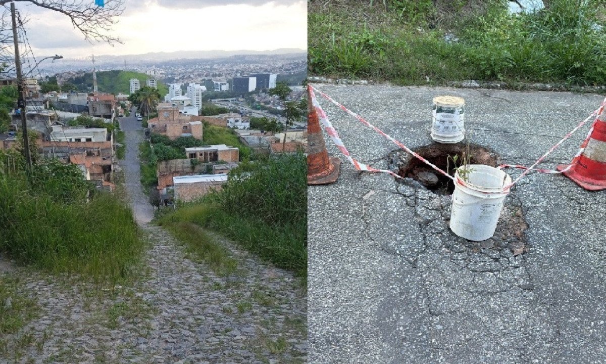 Mato alto e ruas esburacadas comp&otilde;e cen&aacute;rio do bairro S&atilde;o Dami&atilde;o (MG), em Vespasiano (MG)