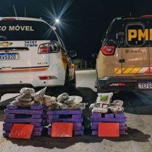 MG: dupla foge da polícia na BR-365, bate contra árvore e é presa com droga - PMMG/Divulgação