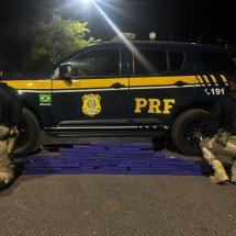 Perseguição policial, fuga e apreensão de 50 kg de maconha na BR-365, em MG - PRF/Divulgação