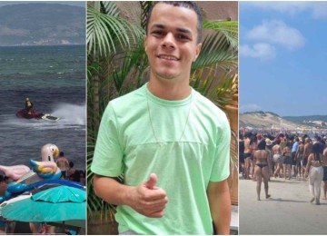 Leonardo Serafim viajava com a família e desapareceu no mar neste domingo (19) -  (crédito: Redes Socias/Monique Bispo)