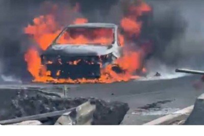 Acidente com carreta que transportava gás deixa mortos na Dutra -  (crédito: Reprodução/Redes sociais)