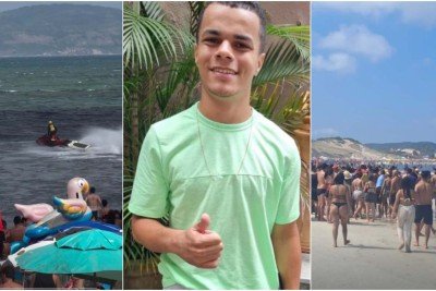 Leonardo Serafim viajava com a família e desapareceu no mar neste domingo (19) -  (crédito: Redes Socias/Monique Bispo)