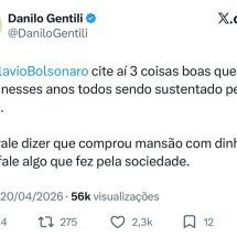 Danilo Gentili desafia Flávio Bolsonaro: ‘Diga três coisas boas que já fez’ - Reprodu&ccedil;&atilde;o X