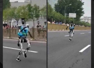 Robô quebra recorde humano em meia maratona e choca a internet -  (crédito: Tupi)