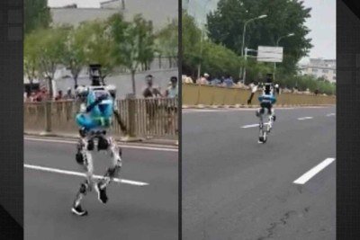 Robô quebra recorde humano em meia maratona e choca a internet -  (crédito: Tupi)