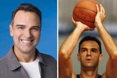 Tadeu Schmidt, à esquerda, e o irmão, Oscar Schmidt, à direita  -  (crédito: Divulgação)