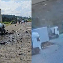 Vídeo: batida entre ambulância e carreta deixa dois mortos na BR-116 - PRF/Divulgação - Câmera de monitoramento/Reprodução