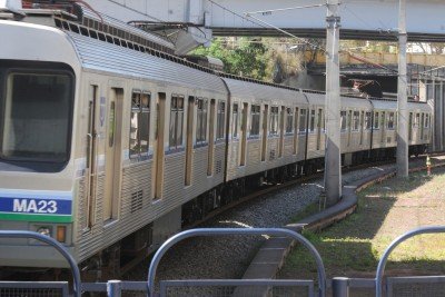 Vagão nos trilhos da Estacão Vilarinho, em Venda Nova   -  (crédito:  Jair Amaral/EM/D.A Press/Arquivo)