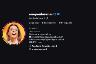 Favorita ao BBB 26, Ana Paula foi a que mais ganhou seguidores nas redes sociais -  (crédito: Instagram / reprodução)