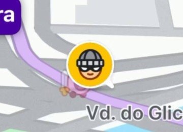 Waze tem 'alerta de insegurança'. Alerta funciona com auxilio dos próprios usuários e é responsável por reportar áreas de risco de assaltos. -  (crédito: Redes Sociais/Reprodução)