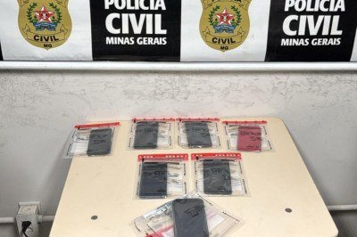 Ação em três estados cumpriu 13 mandados de busca e apreensão e prendeu quatro suspeitos ligados a esquema de furtos de celulares -  (crédito: Divulgação/PCMG)
