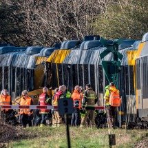 Colisão de trens deixa 17 feridos, cinco deles em estado grave - STEVEN KNAP / RITZAU SCANPIX / AFP