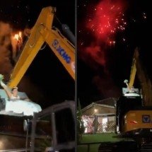Noiva entra em casamento em escavadeira e viraliza - Tupi