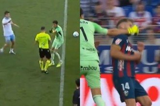 Goleiro que machucou em Boca x Cruzeiro dá soco no rosto de rival em clássico europeu