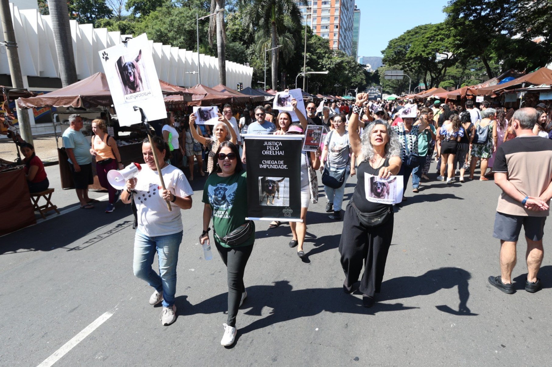Manifestação pelo direito dos animais na Feira Hippie, em BH-Marcos Vieira /EM/DA. Press