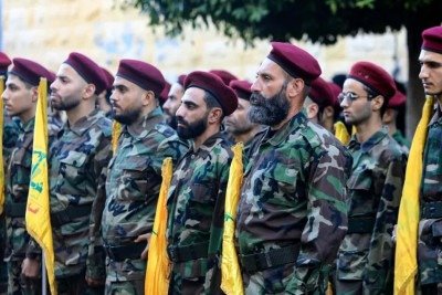 Integrantes do Hezbollah perfilados -  (crédito: AFP)