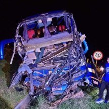 Igreja pede orações para vítimas de acidente de ônibus em Uberaba - PRF/Reprodução