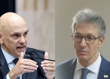 Alexandre de Moraes e Romeu Zema -  (crédito: Luiz Silveira/STF e Alexandre Guzanshe/EM/D.A. Press)
