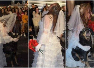 Espetáculo em frente à Catedral Basílica de Nossa Senhora do Pilar, em São João del-Rei, viralizou nas redes sociais -  (crédito: Grupo teatral Lendas São Joanenses/Reprodução)